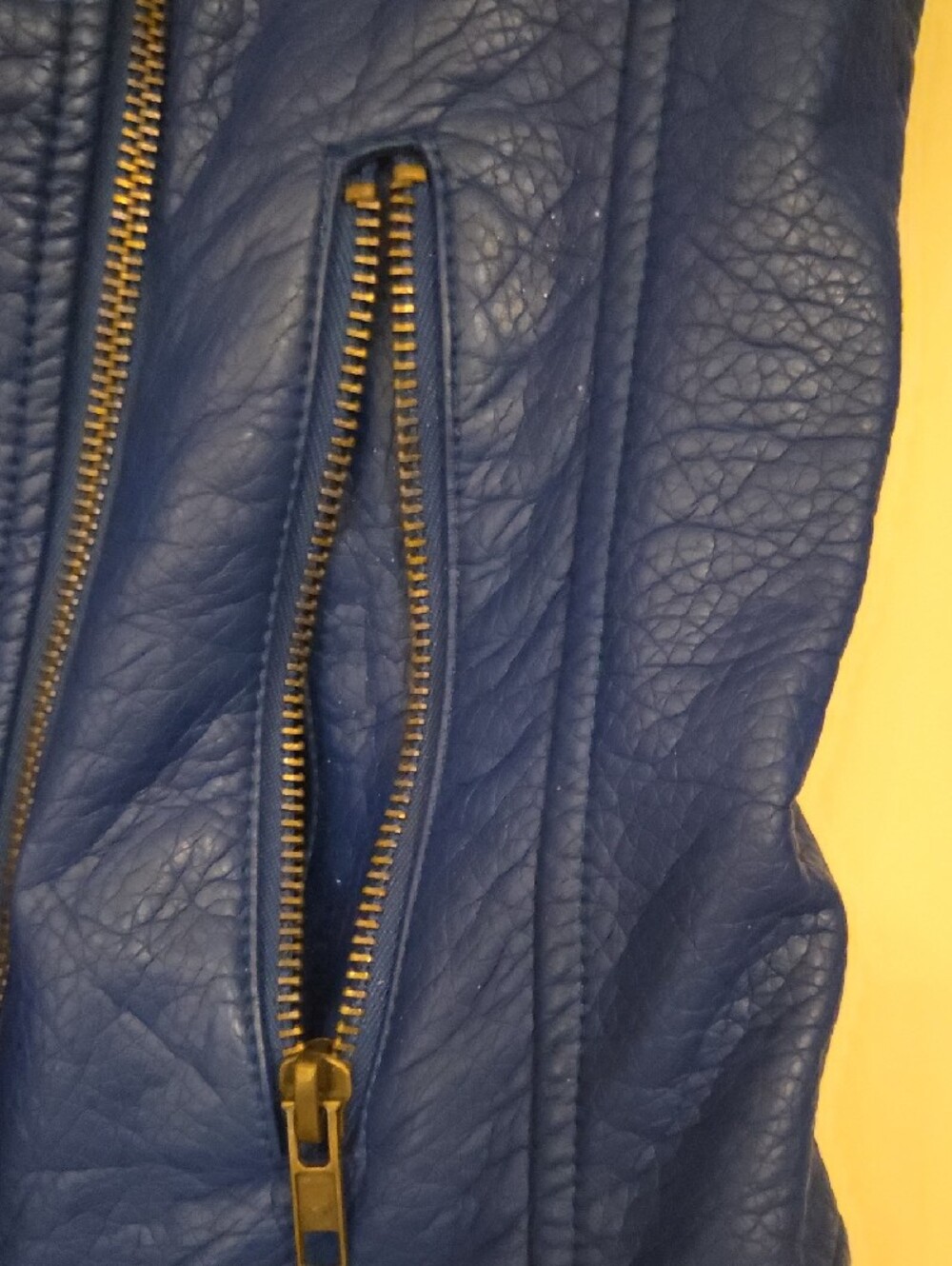 V Cristina Electric Blue Sleeveless Moto Vest - Picture 7 of 16